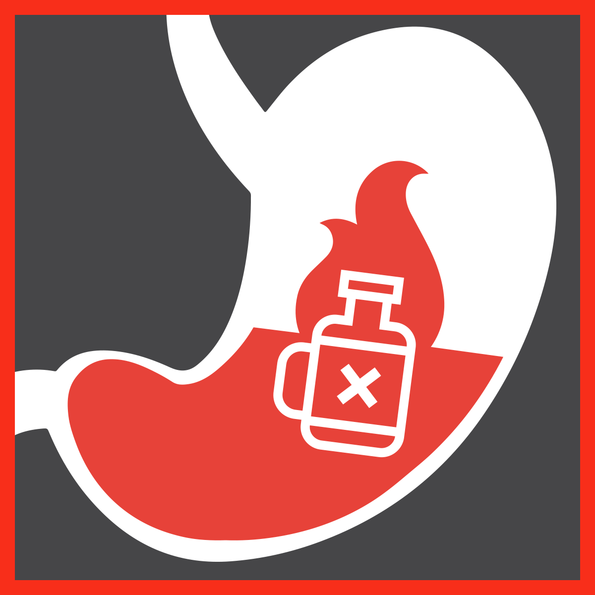 Alcol<br>e bruciore<br>di stomaco